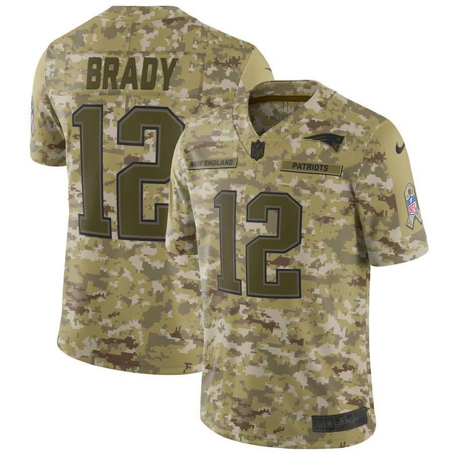 Men New England Patriots #12 Brady Nike Camo Salute to Service Retired Player Limited NFL Jerseys->los angeles rams->NFL Jersey